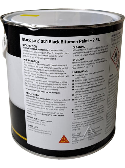 Sika | Black Jack Black Bitumen Paint | 901 | 2.5L