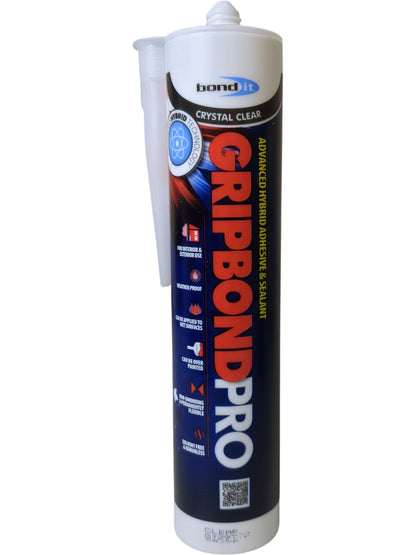 Bond It | Gripbond Pro Advanced Hybrid Adhesive & Sealant | Crystal Clear | 290m