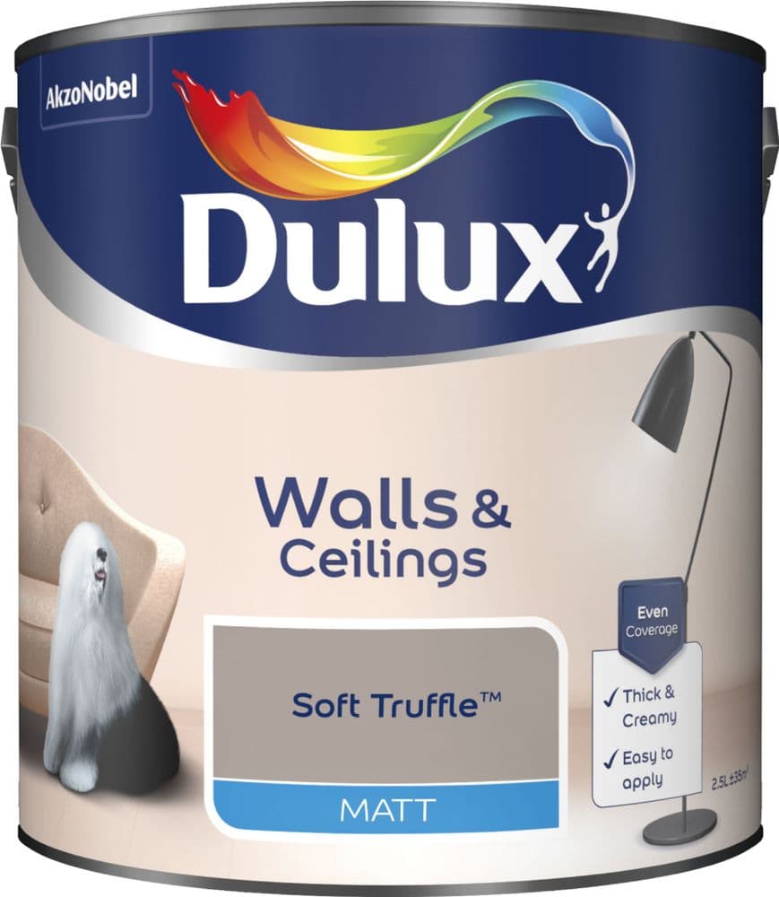 Dulux| Walls & Ceilings| Soft Truffle| Matt| 2.5L