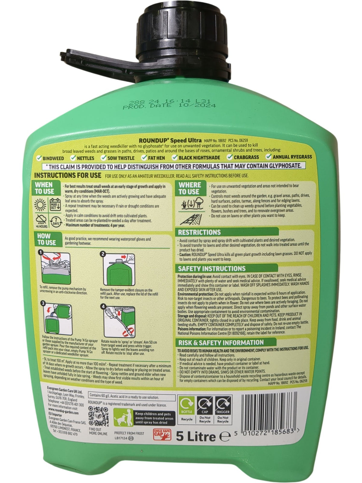 Roundup | Speed Ultra Weedkiller | 5L