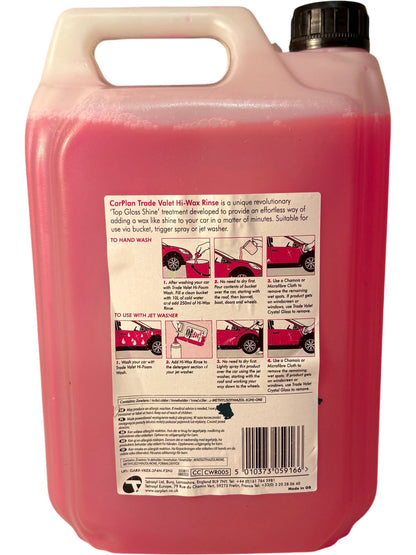 CarPlan Trade Valet Hi-Wax Rinse 5L