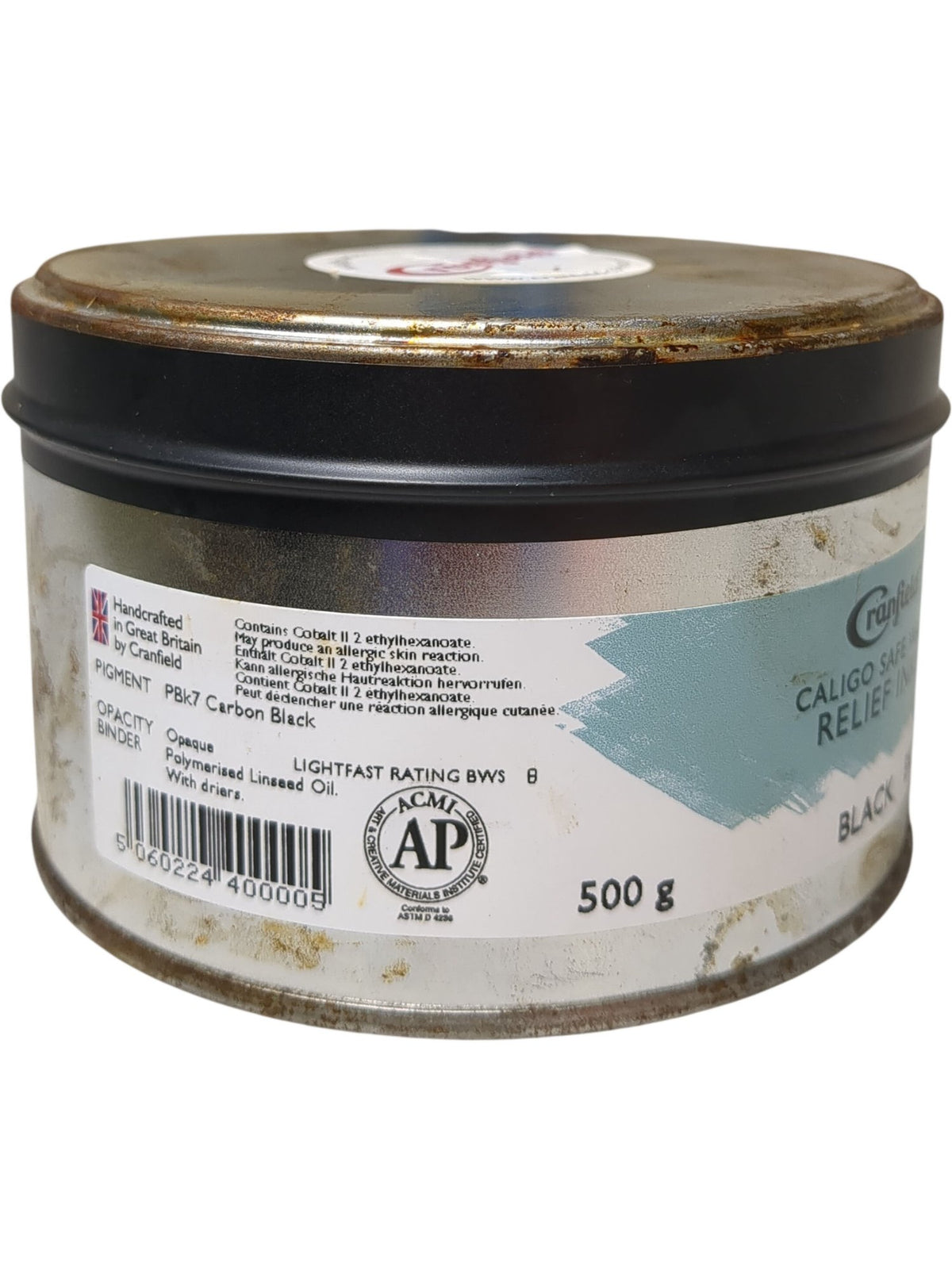 Cranfield | Caligo Safe Wash Relief Ink | Black BKCH1860 | 500g