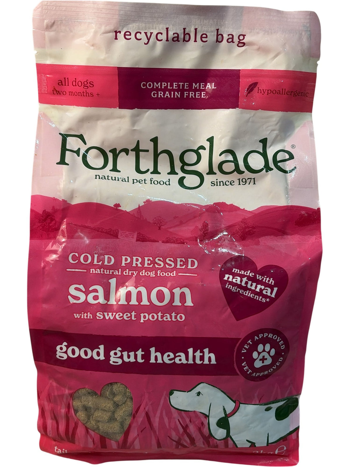 Forthglade | Cold Pressed Natural Dry Dog Food | Salmon with Sweet Potato | 2KG