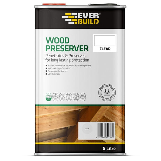 Everbuild| Wood Preserver| Clear| 5L