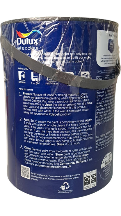 Dulux | Pure Brilliant White Paint | Matt | 5L