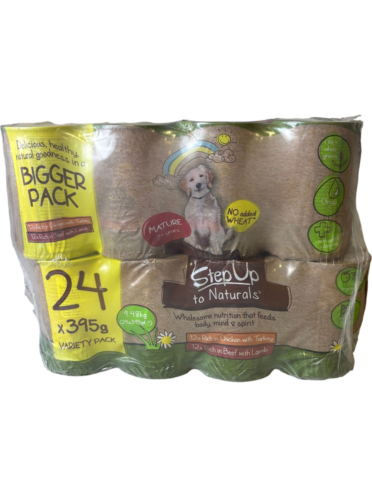 Step Up to Naturals Dog Food Variety Pack Two Packs 395g x 24