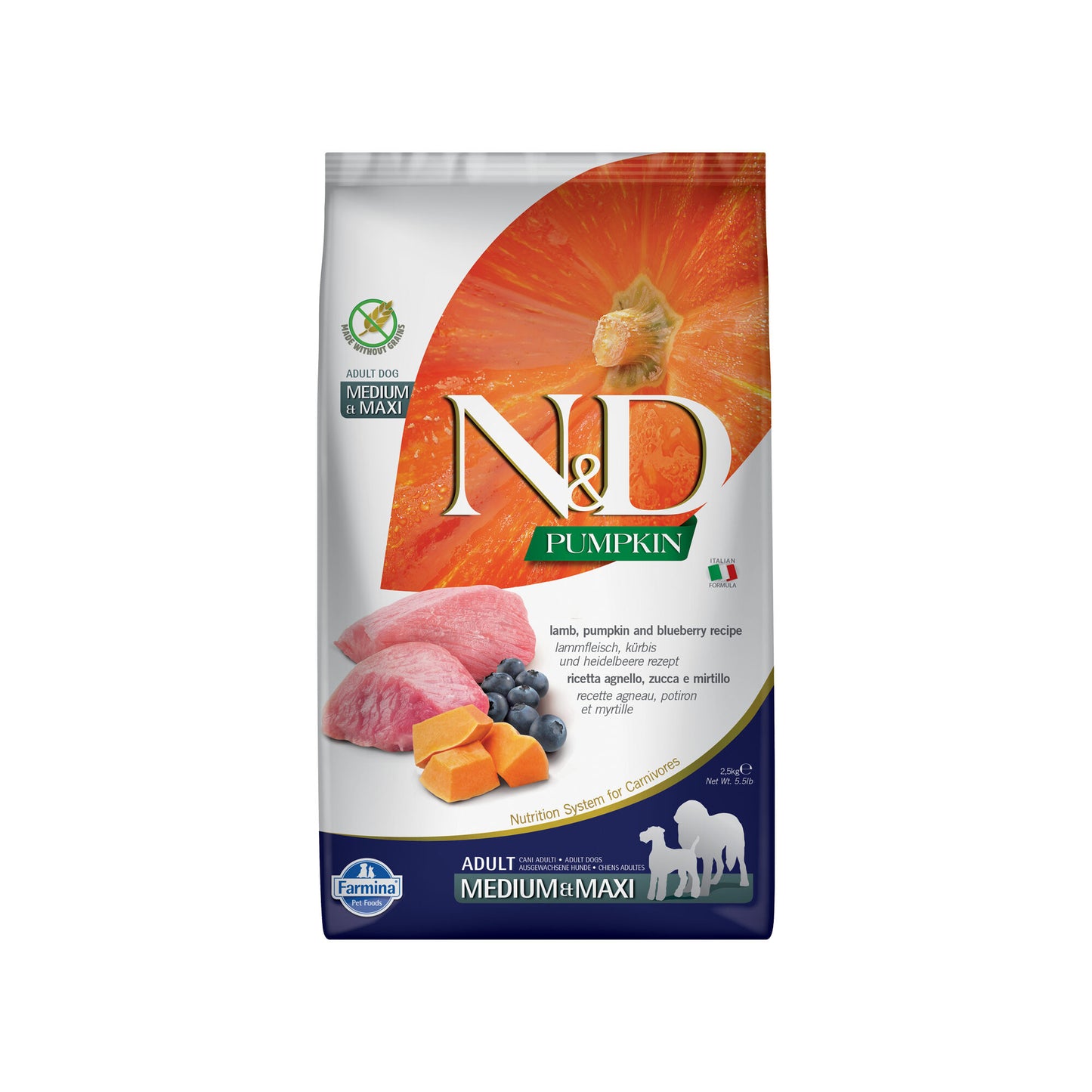 N&D | Pumpkin, Lamb, & Blueberry | M/L Adult | 2.5kg