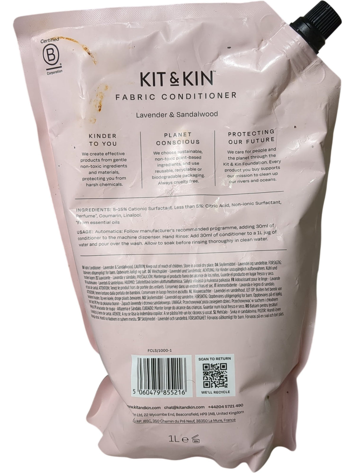 Kit & Kin | Fabric Conditioner | Lavender & Sandalwood | 1L