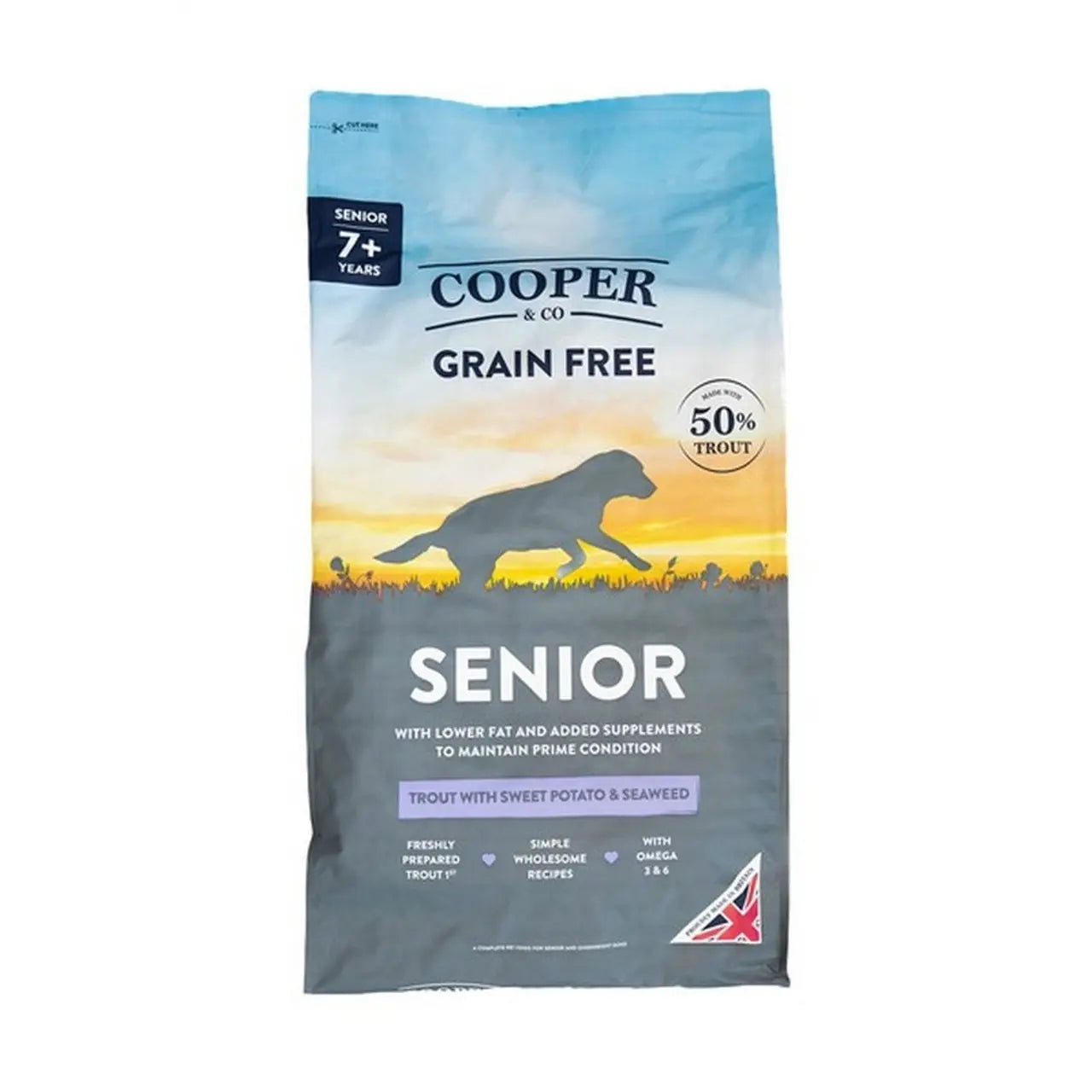 Cooper and Co Grain Free Dry Dog Food Senior 7 Plus Trout Sweet Potatio  10kg