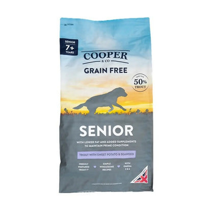 Cooper and Co Grain Free Dry Dog Food Senior 7 Plus Trout Sweet Potatio  10kg