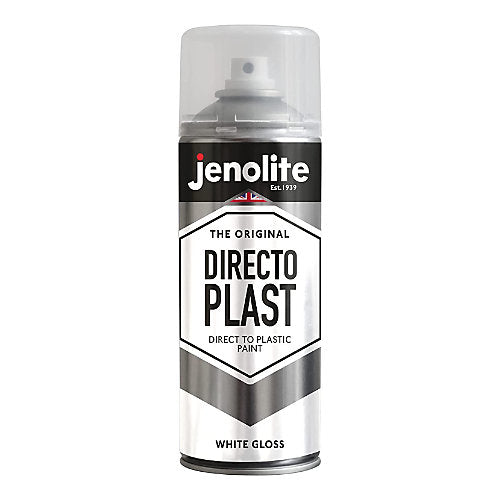 Jenolite| Direct to Plast Paint Spray| White Gloss| 400ml
