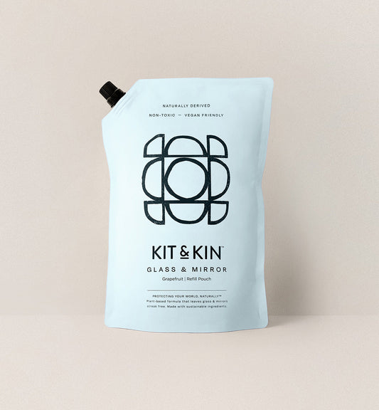 Kit & Kin| Glass & Mirror Cleaner Pouch| Grapefruit| 1L