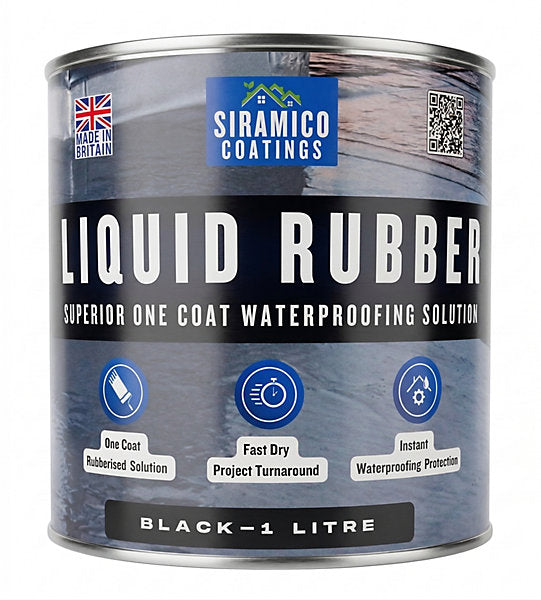 Siramico| Liquid Rubber Waterproofing Solution| Black 1L