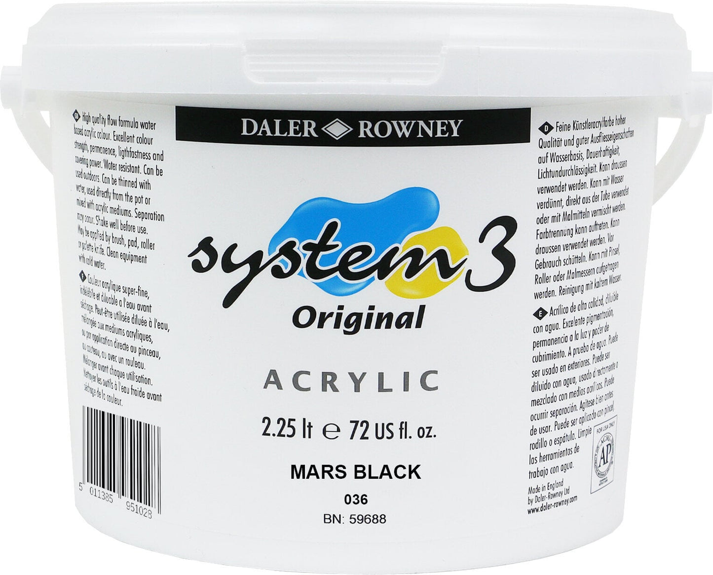 Daler Rowney| System 3 Original Acrylic| Mars Black| 2.25Lt