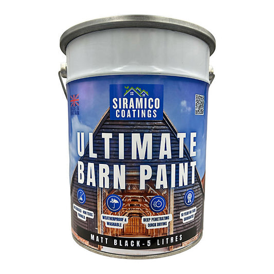 Siramico| Ultimate Barn Paint| Matt Black 5L