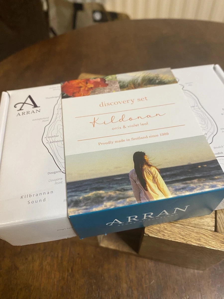 Arran|Kildonan Discovery Set|Orris & Violet Leaf| 3 x 30ml 1 x 25g