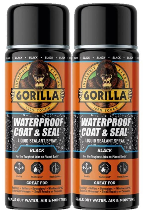 2 x 450ml| Gorilla|Waterproof Coat & Seal Spray-Black
