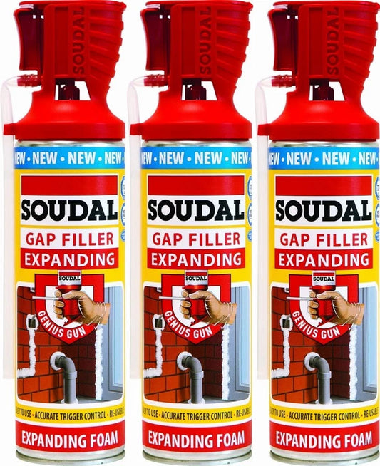 3 x 500ml| Soudal| Gap Filling Expanding Foam