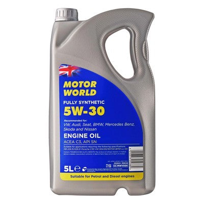 Motor World Fully Synthetic 5W-30 Engine Oil | 5L