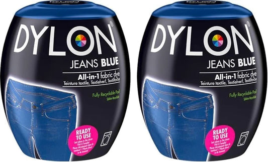 2 x 350g| Dylon| Fabric Dye- Jeans Blue