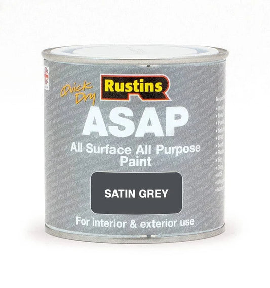 2 x 500ml| Rustins| ASAP Paint| Satin Grey