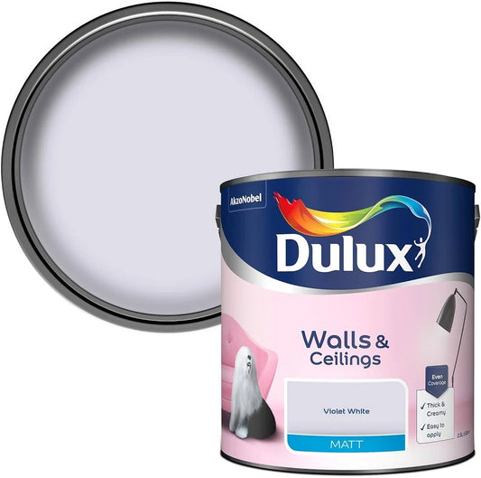 Dulux| Walls & Ceilings- Matt Violet White- 2.5L