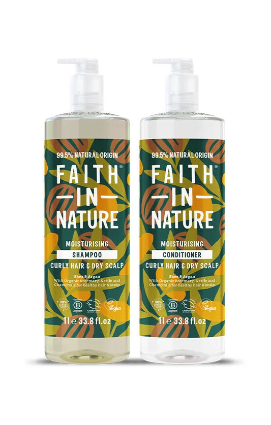 BUNDLE|Faith in Nature| Moisturising Shampoo & Conditioner- Shea & Argan- 1L