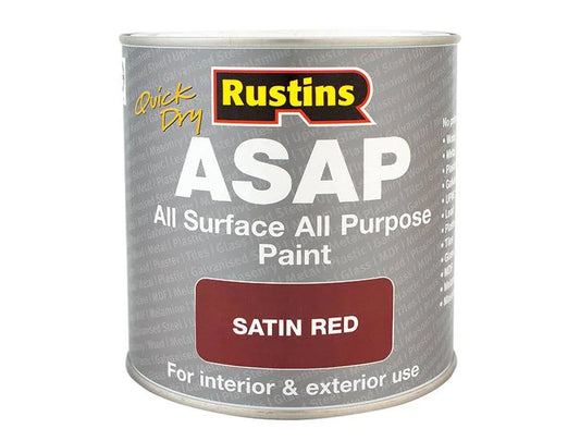 2 x 500ml| Rustins| ASAP Paint| Satin Red