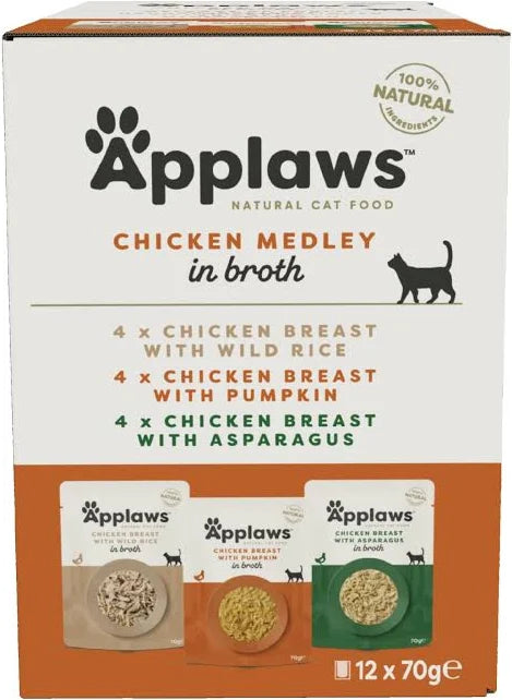 Applaws Chicken Medley in Broth 48x70g