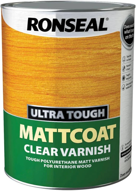 Ronseal| Ultra Tough Mattcoat-Clear/Matt Varnish-5L