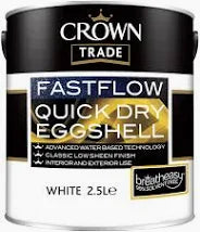Crown Trade| FastFlow-Quick Dry Eggshell- White-2.5L