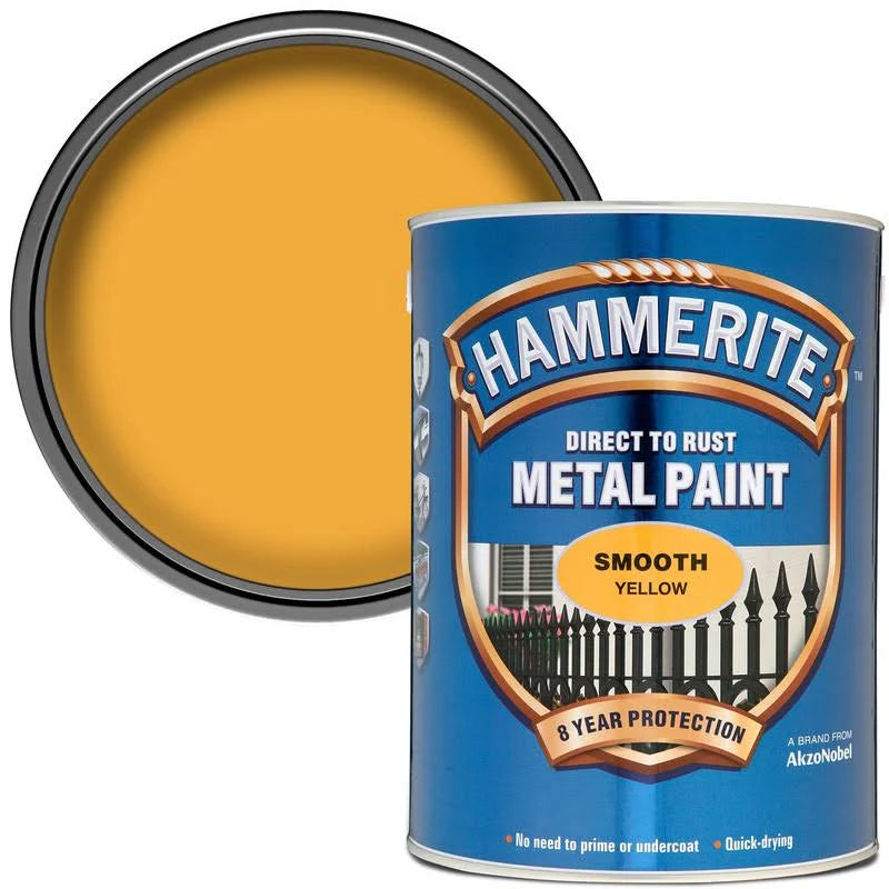 Hammerite | Metal Paint | Smooth Yellow | 5L