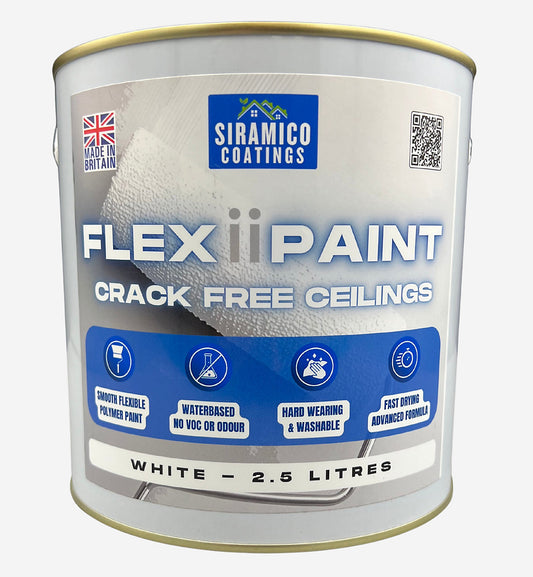Siramico| Flexiipaint Crack Free Ceilings|White| 2.5L