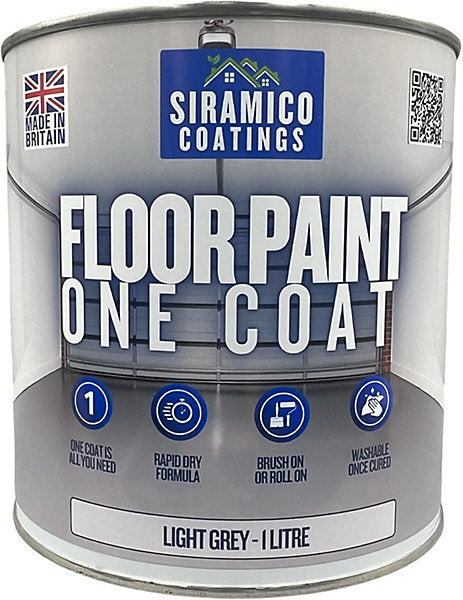 Siramico Coatings| Floor Paint- One Coat- Light Grey-1L
